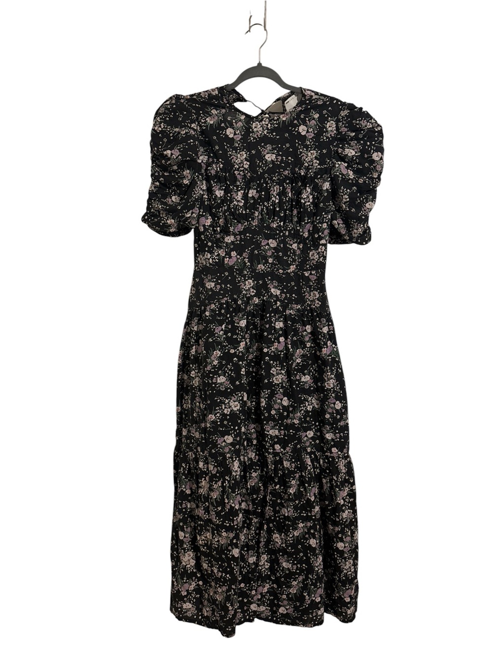 ASOS Black Maxi Dress with Pale Pink Floral Print